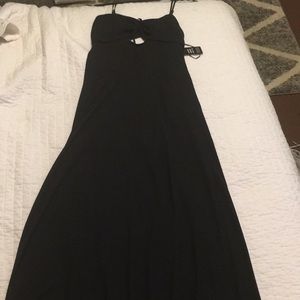 Black spaghetti style maxi dress